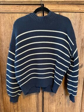 Alex Mill Button-Back Crewneck Sweater in Stripe